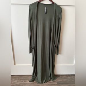 Long Army Green Cardigan